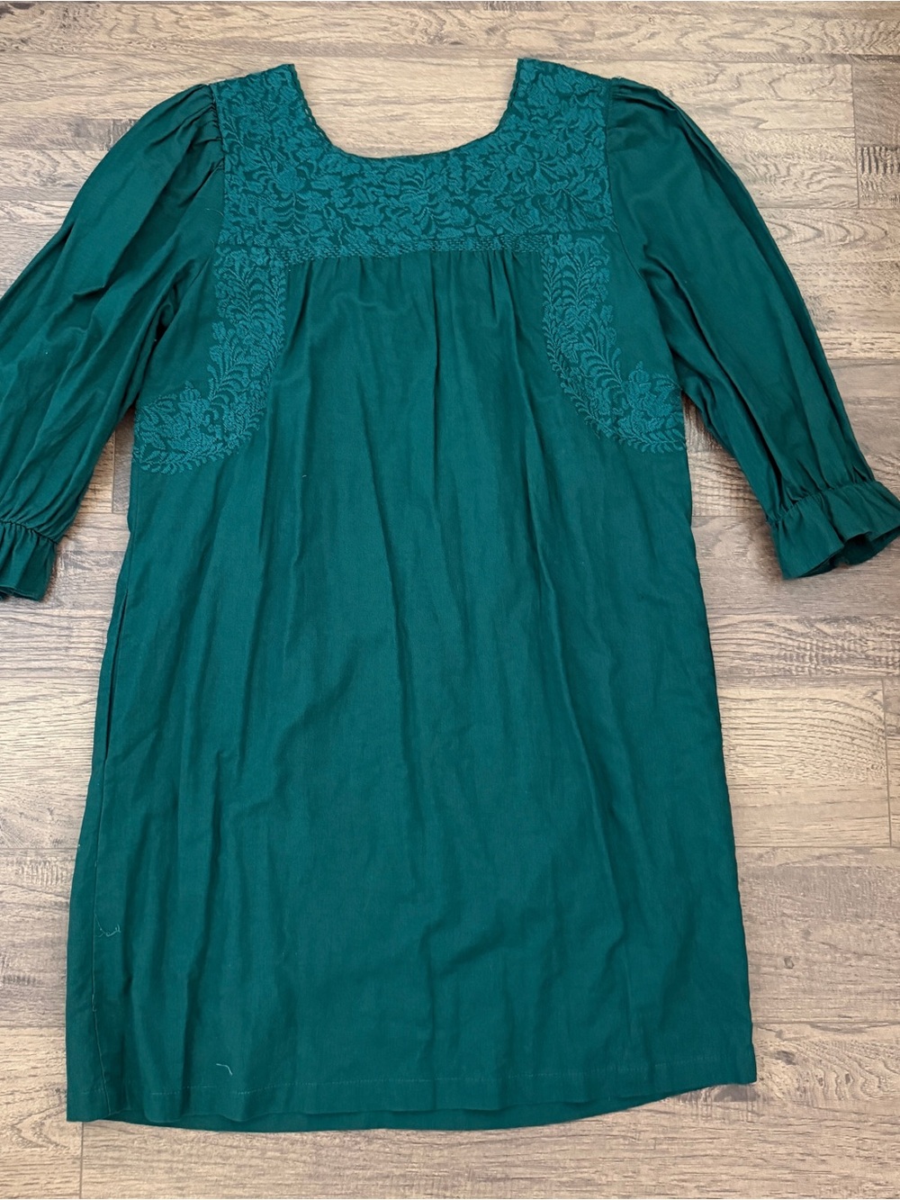 $168 J. Marie Ginny Floral Embroidered Shift Dress, Green, S Fits 4-6 - Picture 5 of 6